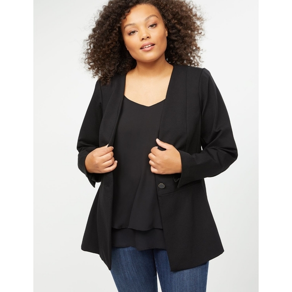 Lane Bryant Jackets & Blazers - Lane Bryant Women's Ponte Peplum Jacket in Black Size 24 New With Tags